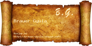 Brauer Gyula névjegykártya